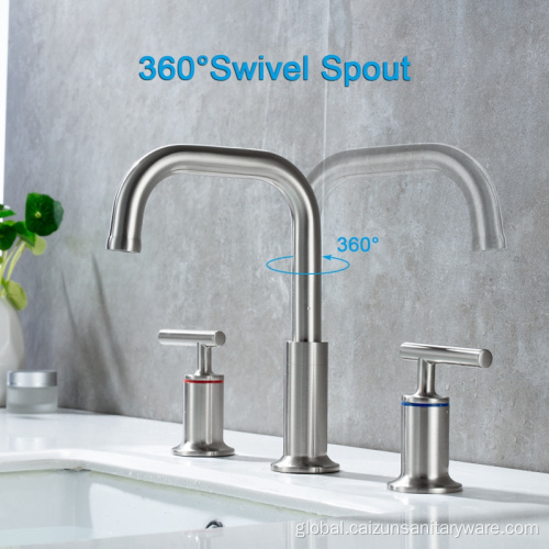 China Widespread Bathroom Faucet Brushed Nickel Supplier